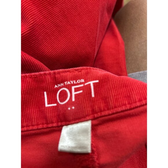 Ann Taylor Loft Modern Skinny Red Corduroy Pants Sz 4 Sleek Versatile Essential - Picture 4 of 9